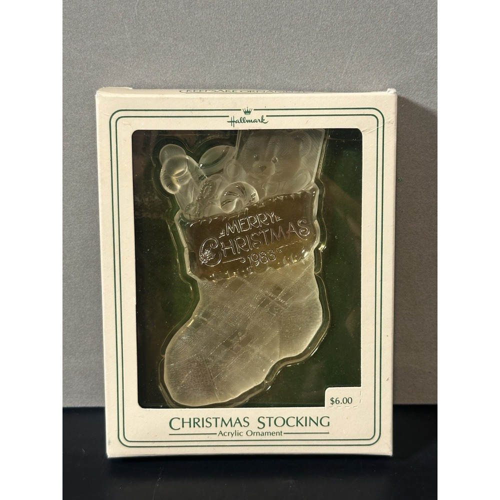 Hallmark Keepsake Ornament~Christmas Stocking~Acrylic~Dated 1983~